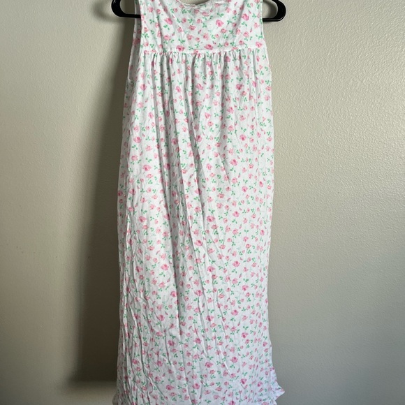 Eileen West Pink Floral Lace Cotton Chemise Nightgown S - Picture 4 of 7